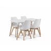 Moderní jídelní set ADRIA a bílé židle BALI MARK s bukovými nohami