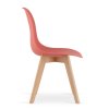 Komfortní jídelní židle KITO v korálové barvě s bukovými nohami
