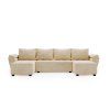 Coltar extensibil in forma de U LIVARO, crem, 305x140 cm