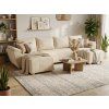 Coltar extensibil in forma de U LIVARO, crem, 305x140 cm