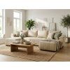 Coltar extensibil in forma de U LIVARO, crem, 305x140 cm