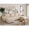 Coltar extensibil in forma de U LIVARO, crem, 305x140 cm
