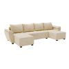 Coltar extensibil in forma de U LIVARO, crem, 305x140 cm