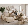 Coltar extensibil in forma de U LIVARO, crem, 305x140 cm