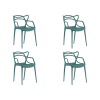 Set 4 scaune din plastic KATO, petrol.