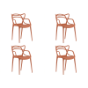 Set 4 bucati scaune din plastic KATO, teracota