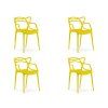 Set 4 bucati scaune din plastic KATO, galbena