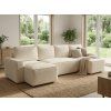 Canapea extensibila in forma de U SMART BOUCLE, crem, 303x140 cm