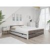 Prostorná postel IKAROS DOUBLE 120 x 200 cm bílá/dub lanýž do minimalistického interiéru
