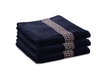 Brisača GREEK 70 x 130 cm, črna, z borduro, 100% bombaž