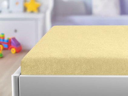 Frotirno rjuho za otroško posteljico rumeno 70x140 cm