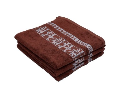 Rjava brisača BAMBOO 70x140 z borduro, 70 % bambus | 30 % bombaž