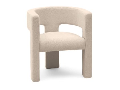 Béžové designové křeslo ALPAH B s oblými liniemi a moderním vzhledem