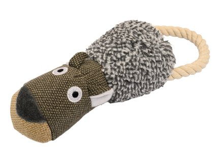 Pískací hračka pro psy WOLF 30 cm s lanem