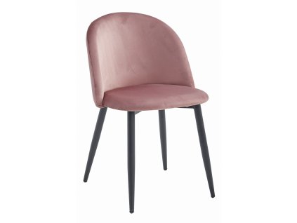 Růžová sametová židle BELLO – elegance a pohodlí v jednom