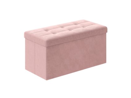 Skládací úložná lavice růžová – stylový a praktický doplněk do ložnice i předsíně, nosnost až 300 kg.