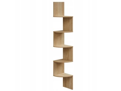 Praktická police ESTANTE, rohové provedení, 126x20 cm, světlý dekor dub sonoma pro moderní domácnost.