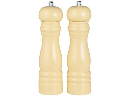 Sada 2 dřevěných mlýnků LIGHT YELLOW na sůl a pepř ve světle žluté barvě