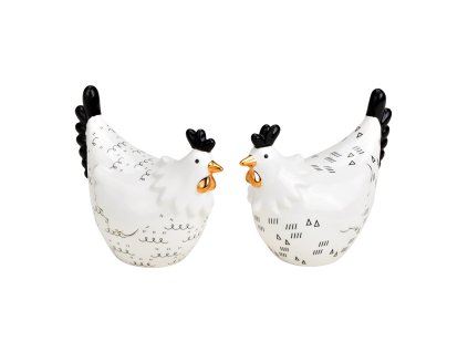 Keramická slepička HENIQUE 8 cm bílá – více variant pro velikonoční dekoraci