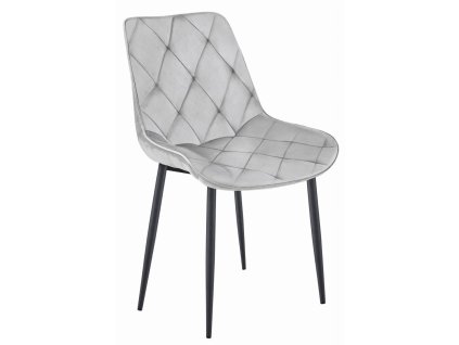 Sametová jídelní židle TOR světle šedá s moderním designem