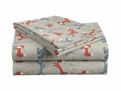 Bavlněné prostěradlo FOXIVA šedé 110x160 cm do dětské postýlky