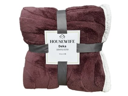 Luksuzna topla odeja z imitacijo ovčje volne iz mikropliša NESTIVE roza