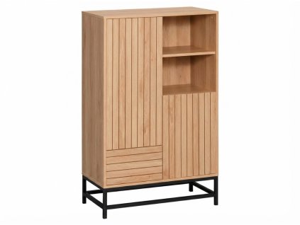 Vysoká komoda VALMOR 120x75 cm, dekor dub v moderním interiéru