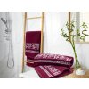 BAMBOO brisača 70x140 vinsko rdeča z borduro, 70 % bambus | 30 % bombaž