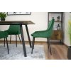 Stylová a pohodlná zelená sametová židle MONZA s kovovými nohami