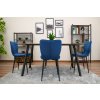 Modra žametna jedilna stolica DUMO
