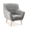 Designové křeslo AMBER 1 v šedé barvě s dřevěnými nohami