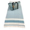 Set plážové tašky a osušky HAMAM 75x150 cm, tyrkysový, 100% organická bavlna