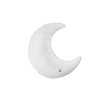 Sametový dekorační polštářek MOON SNOW ve tvaru měsíce