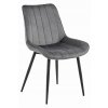 Šedá sametová židle SOSA s černými nohami, moderní design