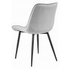 Designová světle šedá sametová židle BERA s černými kovovými nohami