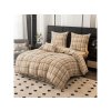 Povlečení mikroplyš PLAID krémové s elegantním kostkovaným vzorem