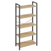 Moderní knihovna TAYLOR SONOMA 5 polic, kovový rám, 153x66 cm