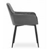 Designová šedá sametová židle NOLA s vysokým pohodlím