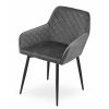 Pohodlná šedá sametová židle NOLA pro moderní domácnost