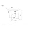 Designový stůl LUNA 90x90 s deskou v dekoru dub a kovovými nohami