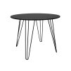 Kulatý jídelní stůl HARRY 100x100 černý s elegantními kovovými nohami ve tvaru vlasových spon