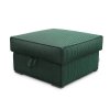 Tmavě zelený taburet COSARO s úložným prostorem a manšestrovým potahem
