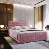 Luxusní čalouněná postel boxspring GLORIEN VELVET 160x200 cm růžová