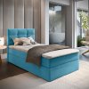 Luxusní čalouněná postel boxspring GLORIEN VELVET 100x200 cm v modré barvě