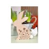 Elegantní dřevěný zajíček FLORAL BUNNY 18 cm s květinovým motivem