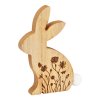 Velikonoční dřevěný zajíc FLORAL BUNNY 18 cm s květinovým motivem