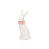 Keramický zajíček ROSE BUNNY 18 cm bílý s růžovým věncem
