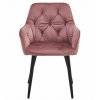 Stylové růžové křeslo JORK VELVET do jídelny i obýváku