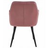 Moderní růžové křeslo JORK VELVET s čalouněním a černými nohami
