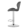Moderní barová židle WEST VELVET šedá s pohodlným sedákem
